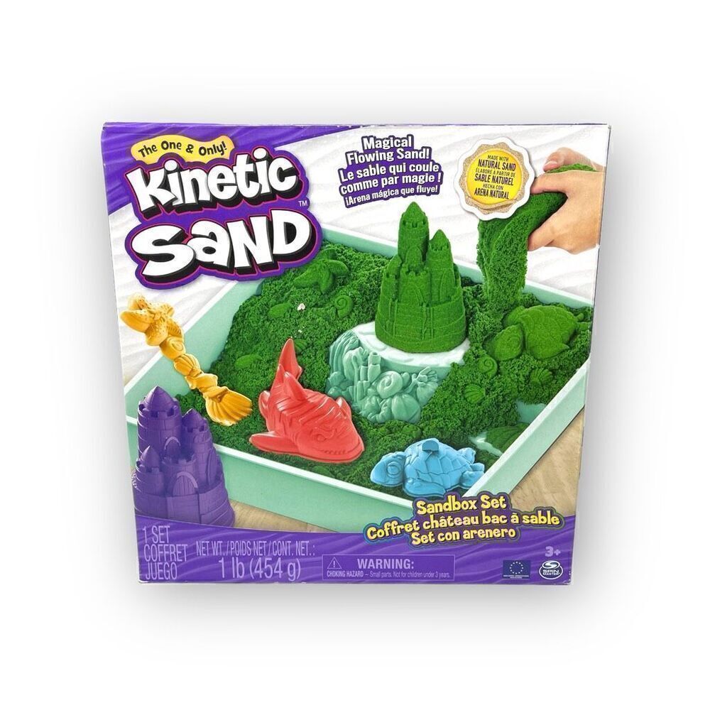 Kinetic Sand Green Sandbox Set New in Sealed Box